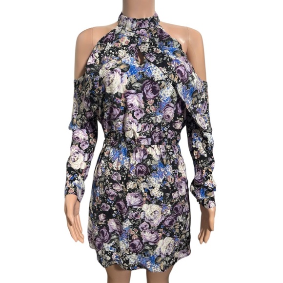 PARKER Women’s Noemi Floral Cold Shoulder Silk Dress - Picture 3 of 15